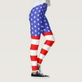 thumbnail image 6 of Bjutir American Flag Pants Women Summer Flag Star Stripe Print Tights Compression Tummy Control Casual Leggings High Waist Long Stright Slim Leg Yoga Pants Running Leggings For Women Red M, 6 of 8