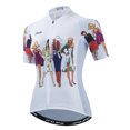 thumbnail image 3 of 2022 Maillot de ciclismo para mujer, camiseta de ciclismo de montaña, carretera, MTB, camiseta corta para bicicleta, blusa de equipo de carreras para mujer, ropa de equitación blanca, 3 of 5