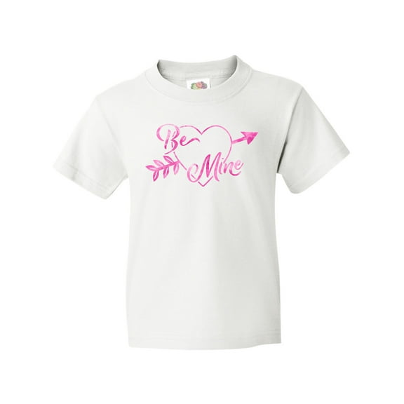 Inktastic Be Mine Valentine's Day Arrow and Heart in Pink Youth T-Shirt