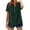 Green, variant on Cotton T Shirts for Women Short Sleeve Women's Short Sleeve T-Shirt Loose Button Shirt Tops Stand Solid Color Sleeve Collar Casual Women's Shirt