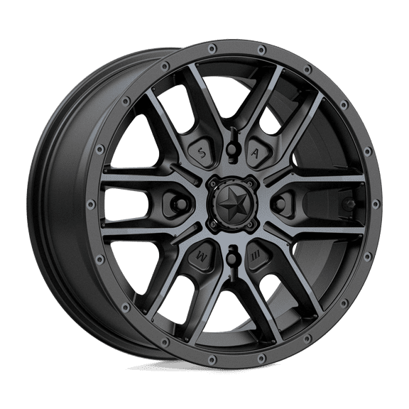 MSA Offroad Wheels Cast Aluminum Rim MA43 15X7 4X137 S-BLK TTCC 38MM, M43-385737