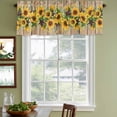 thumbnail image 3 of Brown Sunflower Curtain Valances for Windows, Kitchen Valance Window Treatments Panel 2 Pack, Rustic Country Star Spring Summer Wooden Rod Pocket Short Curtains for Bathroom Bedroom 42 x 12 Inch, 3 of 8