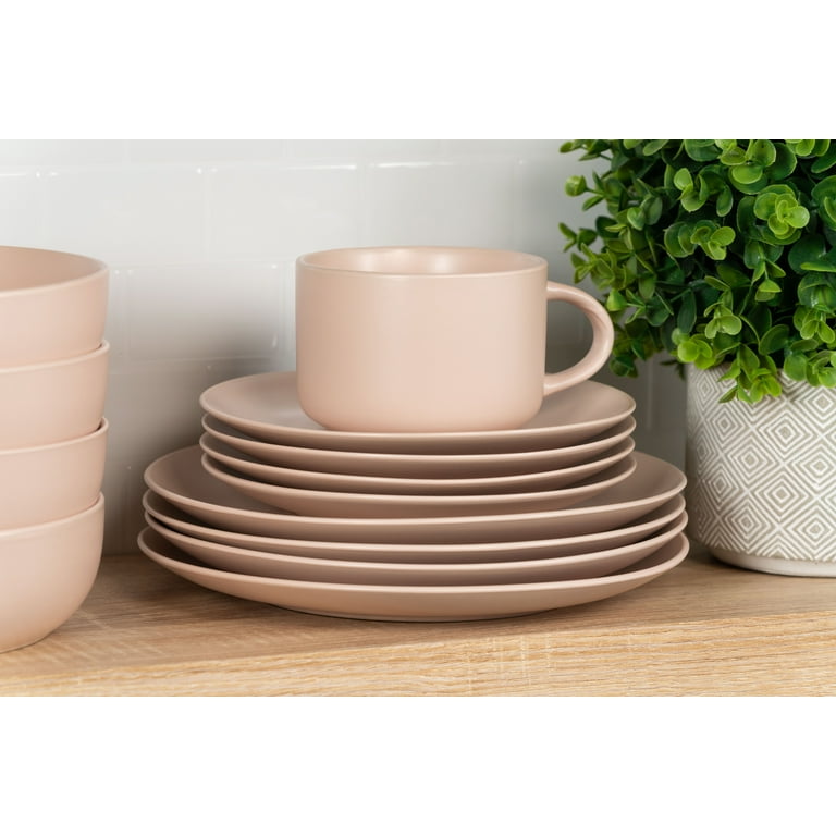 10 Strawberry Street Wazee Matte 16 Piece Coupe Dinnerware