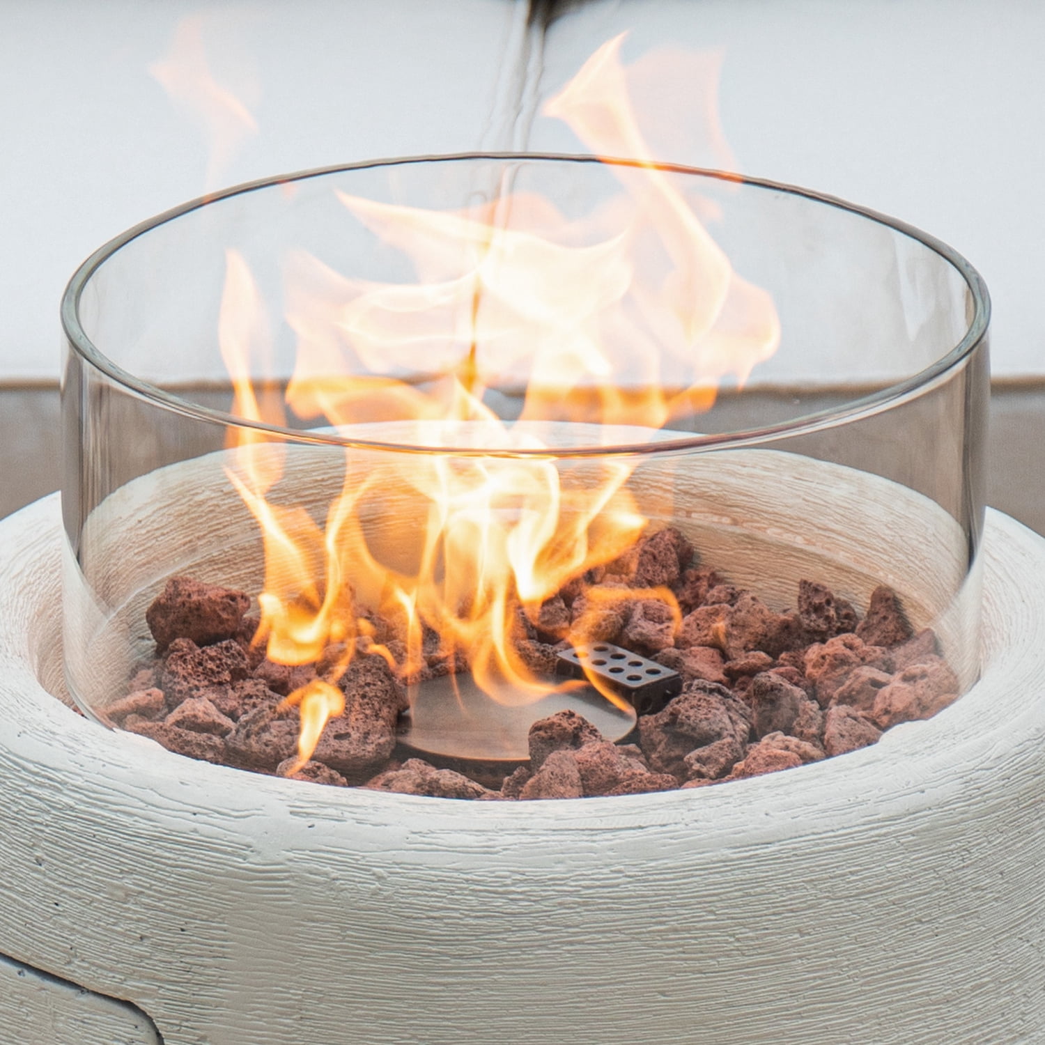 MOALCOFER 40000 BTU Propane Fire Pit Table,16'' Round Fire Pit, Includes Lava Rocks, Waterproof Cover