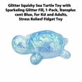 thumbnail image 3 of Glitter Squishy Sea Turtle Toy with Sparkling Glitter Fill, 1-Pack, Translucent Blue, for Kids and Adults, Relaxation Squeeze Toy, 3 of 3