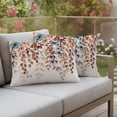 thumbnail image 3 of Outdoor Pillow Covers 20x12 Set of 2, Orange Eucalyptus Leaves Waterproof Patio Throw Pillow Covers for Couch Sofa Chair, Botanical Fall Rustic Beige Decorative Pillowcases for Throw Pillows, 3 of 9
