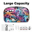 thumbnail image 3 of Graffiti Charger Organizer Hard Drive Bag Cable Cord Organizer Small Storage Pouch Oxford Fabric Waterproof Electronic Digital Accessories Travel Case 5.9x9.44x3.14 in., 3 of 6