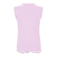 thumbnail image 5 of QYZEU Women’s Clothing Solid Color Loose Fit Work Blouses Square Neck Lace Jacquard Sleeveless Tank Top Breathable Comfortable Lightweight Tops Pink XL, 5 of 5
