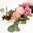 thumbnail image 4 of Guirnalda de flores de peonía de seda artificial para dintel de puerta, color rosa Rosado, 4 of 9