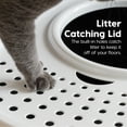 thumbnail image 4 of IRIS Large Top Entry Cat Litter Box with Litter Catching Lid & Scoop|Enclosed Design, Black/White, 4 of 8