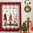 thumbnail image 5 of Christmas Gnome Shower Curtains for Bathroom, Xmas Dwarfs Snowflakes Beige Red Plaid Waterproof Fabric Shower Curtain for Bathroom Bathtub Decoration, Machine Washable, 36"x72", 5 of 9
