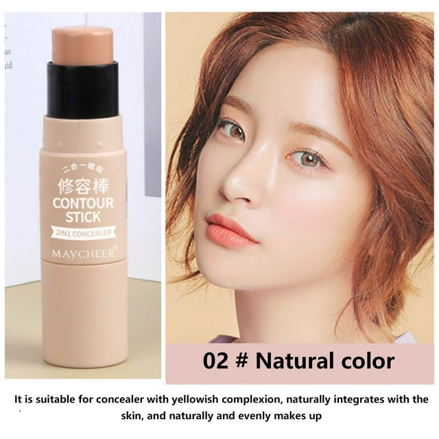 Xihbxyly Lápiz de Doble Cabezal, Base de Maquillaje Versátil, Corrector Sin Costuras, Fórmula Resistente Al Sudor, Contorno de Nariz y Mejillas, Maquillaje para Cualquier Ocasión, Diseño Fácil de Lle