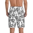 thumbnail image 3 of Kdxio Hand Drawn Snake Print Mens Sleep Shorts Bottoms Soft Comfy Pajama Wear Pants with Drawstring Pockets, 3 of 7