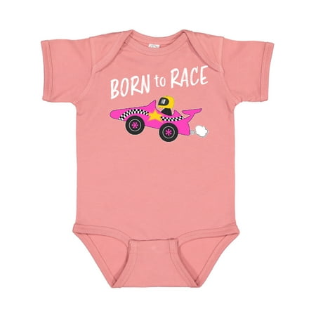 

Inktastic Born to Race- Pink Race Car Gift Baby Boy or Baby Girl Bodysuit