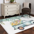 thumbnail image 3 of Easter Day, Runner Rug 2.7x5 FT, Non Slip Entryway Carpet, Farm Truck Eggs Sweeping Eucalyptus Leaves Washable Soft Floor Carpet Entrance Mat Non-Shedding Throw Rug for Hallway Laundry Room Bedside, 3 of 9