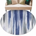 thumbnail image 2 of Abstract Navy Blue Round Area Rug 7 FT, Non Slip Living Room Area Carpet, Vintage Grey Street Painting Art Washable Soft Circular Rug Non-Shedding Floor Carpet for Bedside Office Play Room Classroom, 2 of 9