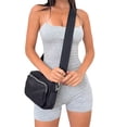 thumbnail image 1 of xiaxaixu Women Solid Color Cami Playsuits Sleeveless Backless Short Bodycon Jumpsuits Summer Spaghetti Strap Rompers Clubwear, 1 of 9