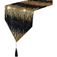 thumbnail image 1 of FFIY 12x108-Inch Sequin Table Runner Stripe Tabletop Party Table Runners for Birthday Wedding (Teal+Silver), 1 of 8