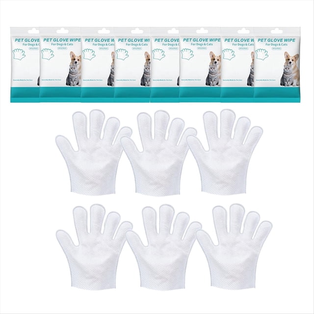 48 Toallitas de Baño para Perros y Gatos, Guantes de Lavado, Guantes de Aseo Limpiadores y Desodorizantes.