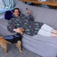 thumbnail image 3 of Wearable Oversized Blanket,Navy Dinosaurs Space Surfing Pattern Wearable Blanket Hoodie for Adults,Cozy Hooded Blankets with Super Pockets,Super Warm Fuzzy Pullover for Women & Men, 3 of 6