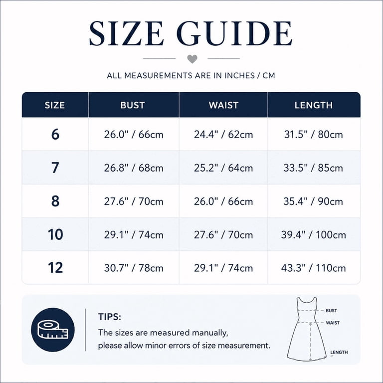 prom dress size chart us Size Charts Glass Slipper Formals
