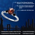 thumbnail image 2 of Gem Stone King 14K White Gold Red Garnet and Black Diamond Engagement Ring for Women | 1.73 Cttw | Oval Checkerboard 8X6MM | Gemstone January Birthstone | Size 7, 2 of 6