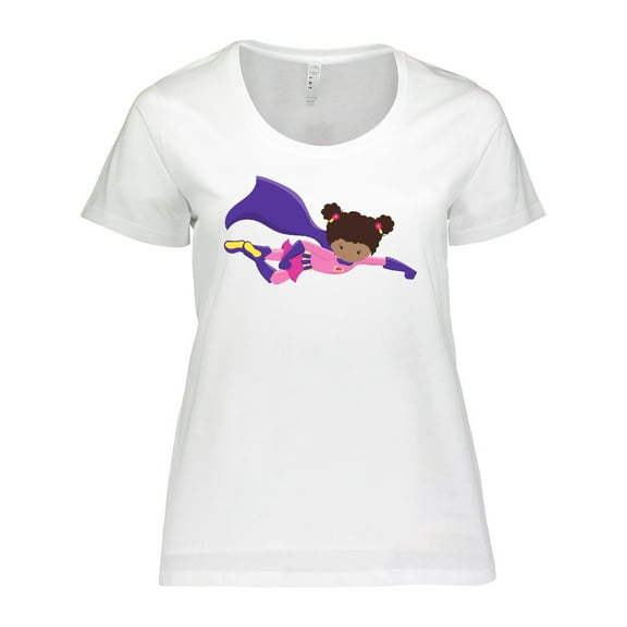 Inktastic African American Girl, Cape, Superhero Girl Women's Plus Size T-Shirt