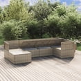 thumbnail image 2 of vidaXL 6 Piece Garden Lounge Set with Cushions Grey Poly Rattan, 2 of 5