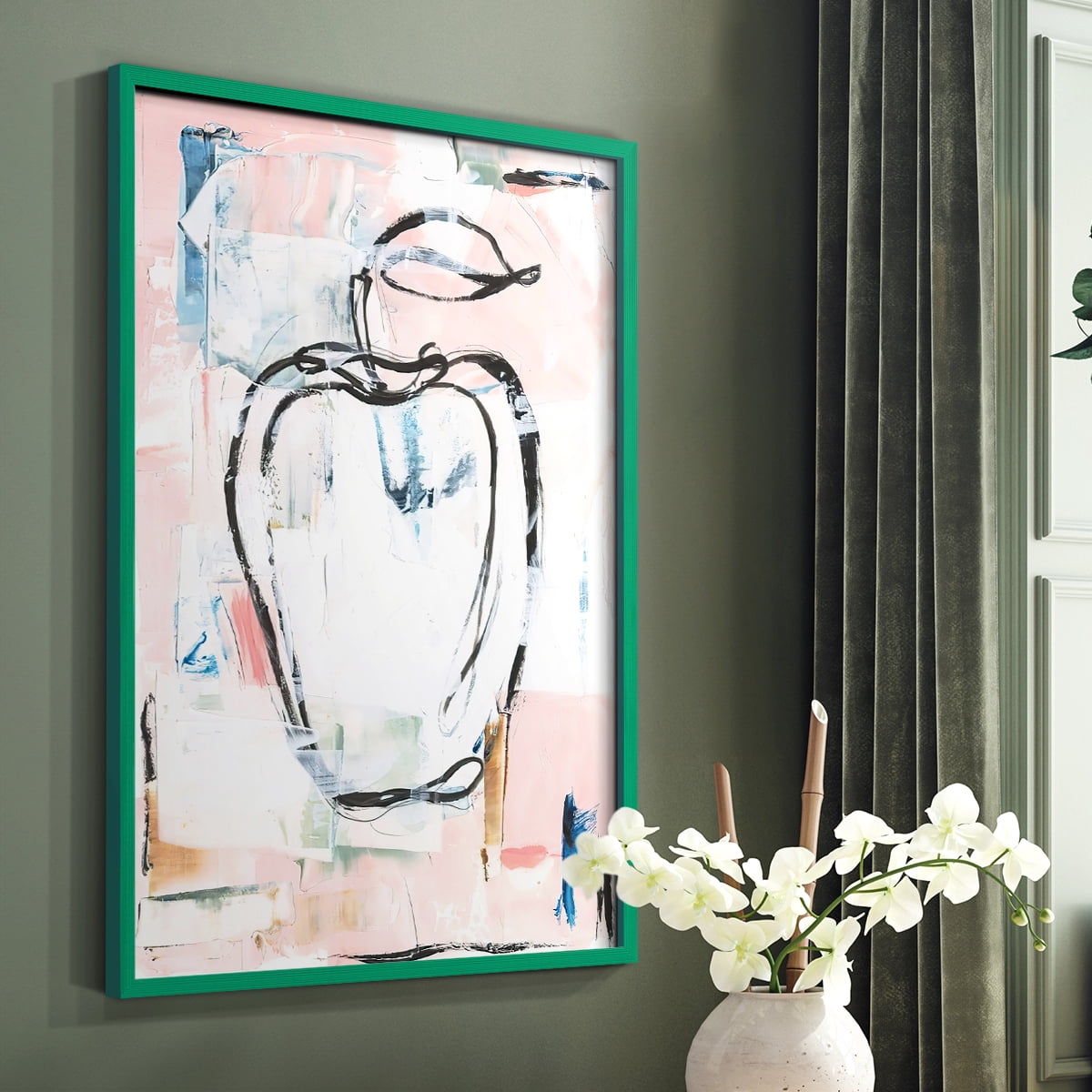 Candied Fruit I Framed Print in Green Solid Wood Framed Print No Nail Hanging
