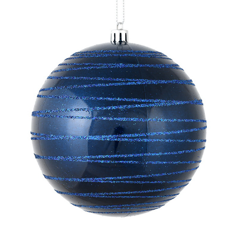 Vickerman 527412 4" Midnight Blue Candy Glitter Ball Christmas Tree