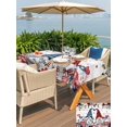 thumbnail image 4 of Outdoor Tablecloth with Umbrella Hole and Zipper, Pink Valentine's Day Rectangle Table Cloth 60x84 Inch Waterproof Tablecloth, Gnomes Floral Eucalyptus Leaves Wooden Picnic Table Cover for Patio, 4 of 7