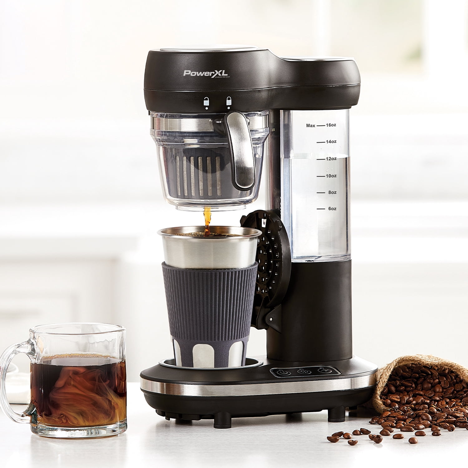 Buy PowerXL Grind Go Coffee Maker Automatic Single Serve Coffee 
