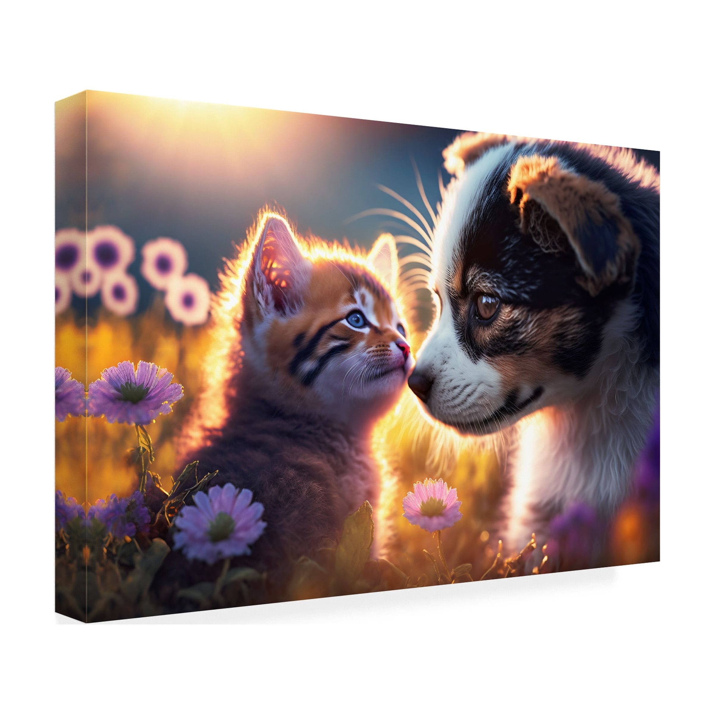 Canvas Wall Art - Ray Heere 'Cats And Dogs 9' Wall Art for Living Room, Bedroom, or Office DÃ©cor by Trademark Fine Art - 24 x 16 Inches
