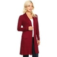 thumbnail image 2 of Moa Collection Women's Long Sleeve Casual Duster Classic Solid Long Body Cardigan, 2 of 5