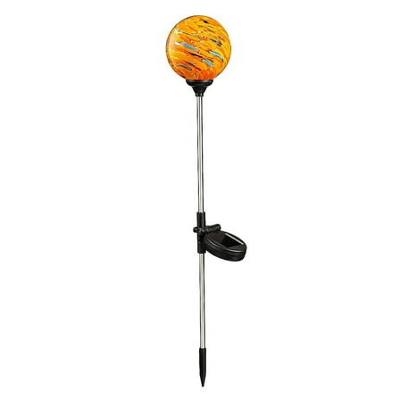 Evergreen 22"H Yellow Swirl Solar Stake