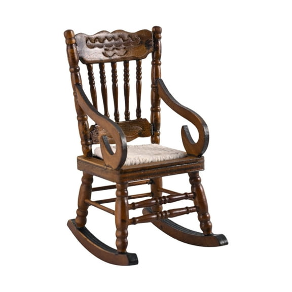 Antique Miniature Rocking Chair Dollhouses Decorative Furniture For 1/12 Dollhouses Model Project Scene Displaying Props