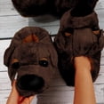 thumbnail image 2 of ZTTD Dog Design Novelty Slippers for Men and Women Cute Soft Animal Funny Home Indoor Winter Warm Floor Shoes Cartoon Coffee, 2 of 7