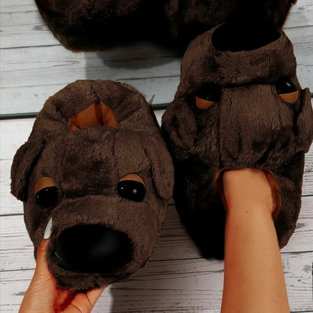 

Dyfzdhu Fluffy Slippers Dog Design Novelty Slippers For Men And Women Cute Soft Animal Funny Home Indoor Winter Warm