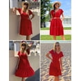 thumbnail image 5 of Zeagoo Short Sleeve Tiered Swing Dress with Pockets Summer Casual Ruffled Dress Cap Sleeve Dresses Flowy Beach Dress, 5 of 6