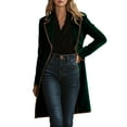 thumbnail image 4 of Women's Long Cardigans Fall Velvet Long Sleeve Open Front Button Casual Jackets Duster Coat with Pockets, 4 of 8
