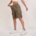 thumbnail image 7 of TQWQT Light Brown Shorts Women Bermuda Shorts Knee Length Trendy Summer 7 Inch Inseam High Waisted Cargo Shorts Dressy Casual Long Shorts with Pockets Light Brown S, 7 of 7