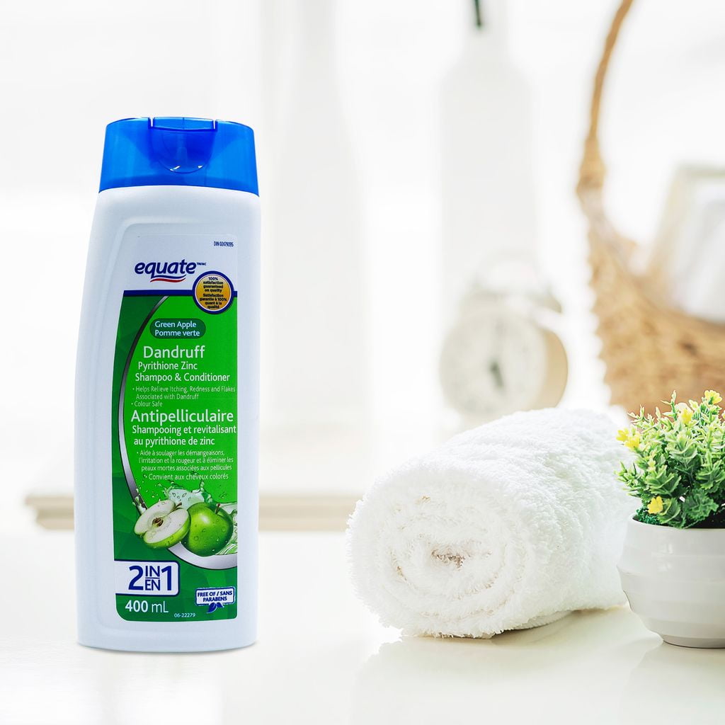 Equate 2in1 Green Apple Dandruff Shampoo & Conditioner, 400 ml, EQ DANDRUFF 2 IN 1 GREEN APPLE