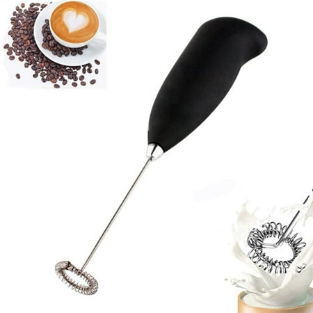 

Milk Frother for Coffee - Handheld Mini Electric Drink Mixer Foamer & Frother with Stand for Coffee Lattes Hot Chocolates and Shakes - Black