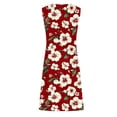 thumbnail image 5 of Ovzne Robes Grande Taille pour Femmes Rondes Robe d'Été Mode Femme Couleur Unie Poche Sans Manches Col en V Robe Maxi Grande Taille Imprimée Liquidation, 5 of 5