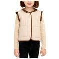 thumbnail image 2 of Chaqueta cálida sin mangas con botones de color liso para niños, chaqueta informal con capucha, blusa de poliéster para niños, 2 of 9