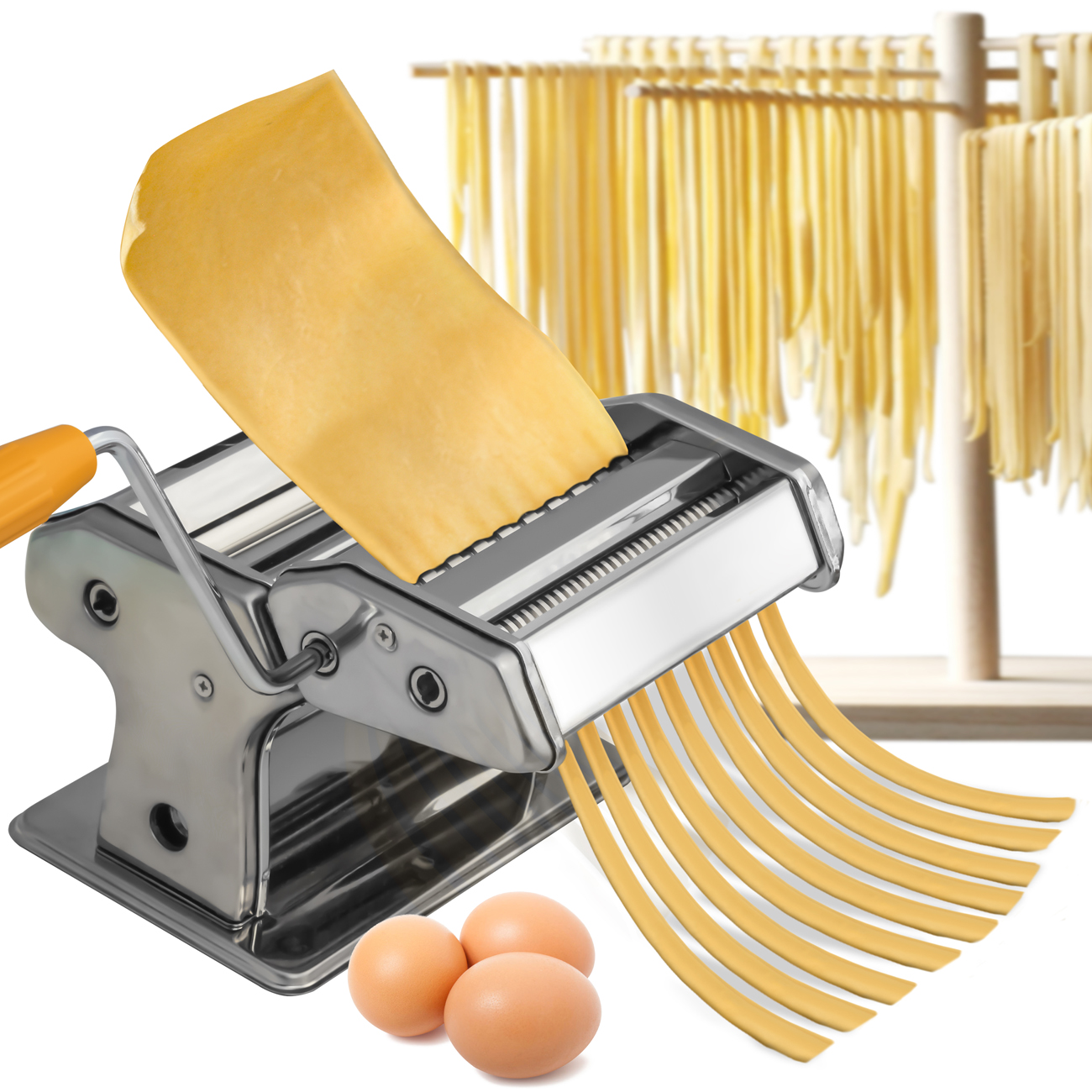 Ktaxon Pasta Machine, Roller Pasta Maker, Adjustable Thickness Settings Noodles Maker with Washable Rollers and Cutter,Perfect for Spaghetti, Fettuccini, Lasagna or Dumpling Skins - image 2 of 8