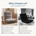 thumbnail image 7 of Blorly 4-Position Adjustable Floor Chair, Folding Lazy Sofa Recliner, Cozy Bouclé Teddy Fabric Floor Lounger with Back Support for Bedroom, Living Room, Meditation, Reading, Grey, 7 of 7