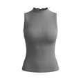 thumbnail image 2 of Scgaewj Women Ribbed Ruffle Sleeveless Tank Tops, Crew Neck Sleeveless Sweater Vest, Breathable Skin‑Friendly Basic Shirts, Dressy Business Casual Work Daily, 2 of 8