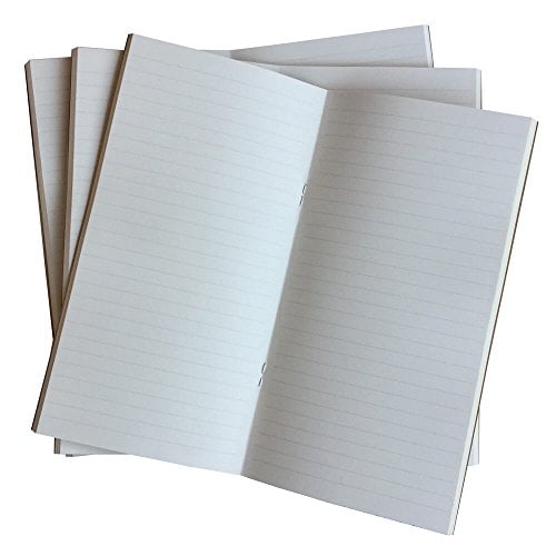 (Set of 3) Travelers Notebook Inserts Lined Paper 8.25 x 4.25 Inch 100gsm Thick Ruled Refill, Total 192 Pages, Standard Size