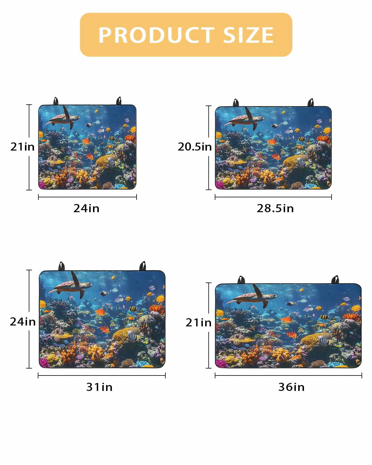 nqOlkjepod Large Induction Cooktop Protector Mat 28.5"x20.5", Turtle Stove Top Covers for Electric Stove, Summer Beach Ocean Coral Sunlight Jellyfish Stove Burner Cover Mats, Glass Top Stove Cover